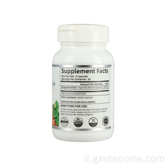 Supplemento di fieno greco 1000 mg di resistenza al supplemento